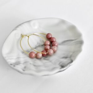 boucles d'oreilles en rhodonite