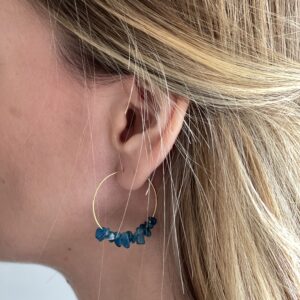 Boucles d'oreilles en Apatite portées